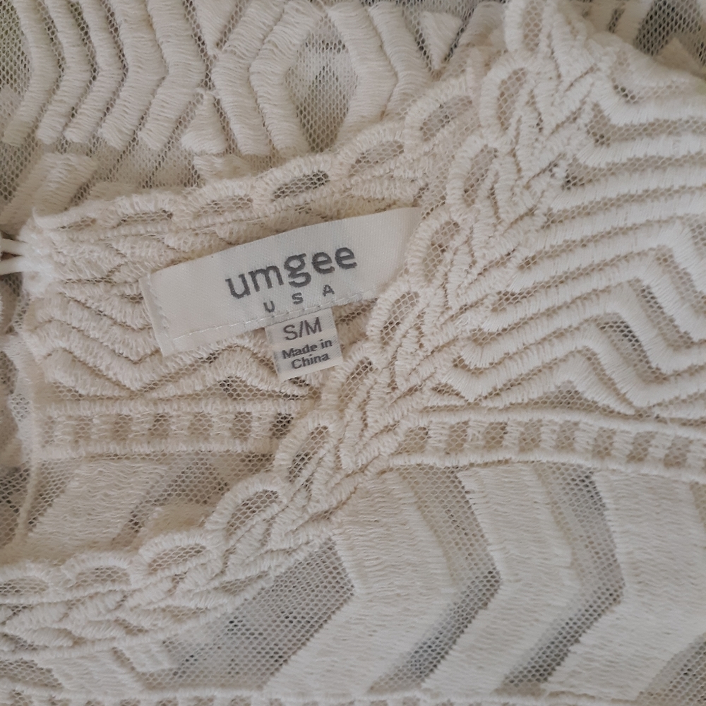 Umgee ivory lace dress coverup S/M *N - Picture 5 of 9
